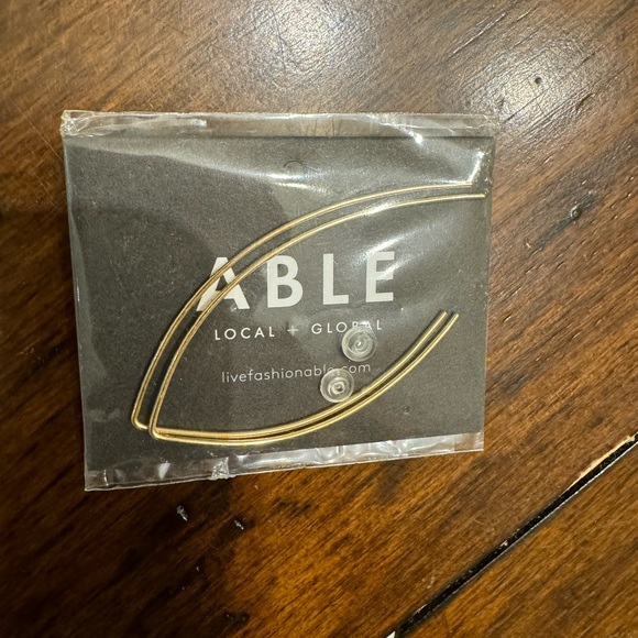 ABLE 14k Gold Earrings - Picture 3 of 5